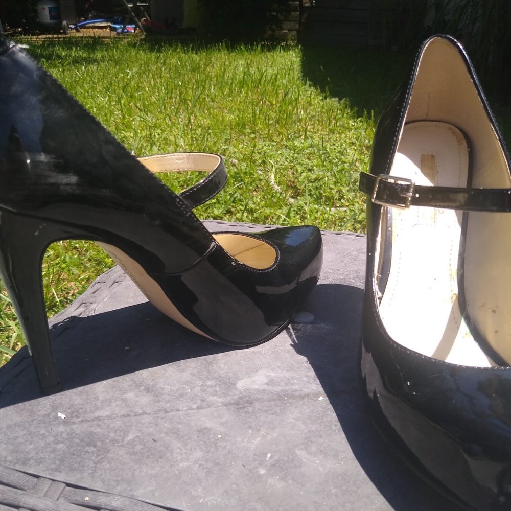 GG MARY JANE 25S IN BLACK LAMBSKIN WITH SILVER HARDWARE